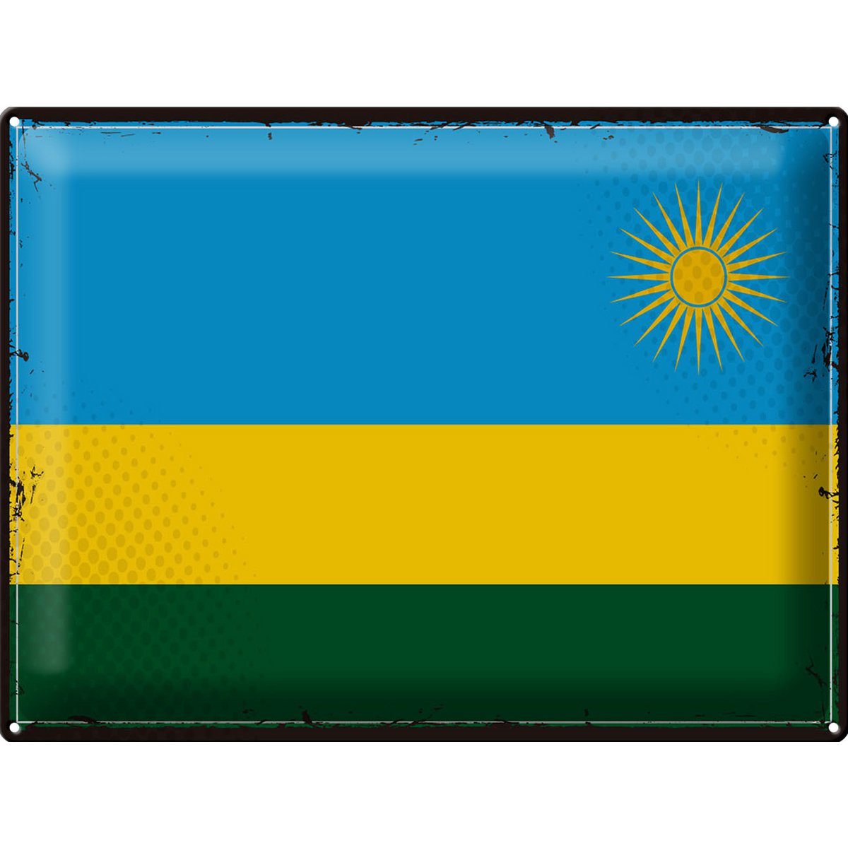 Tin Sign Flag Rwanda 40x30cm Retro Flag of Rwanda