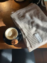 Cashmere tørklæde uni beige