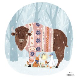 Christmas card | Bison | Resilience
