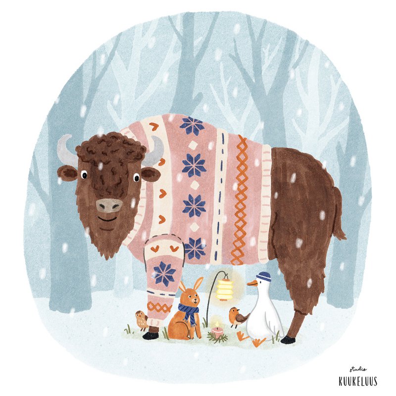 Christmas card | Bison | Resilience