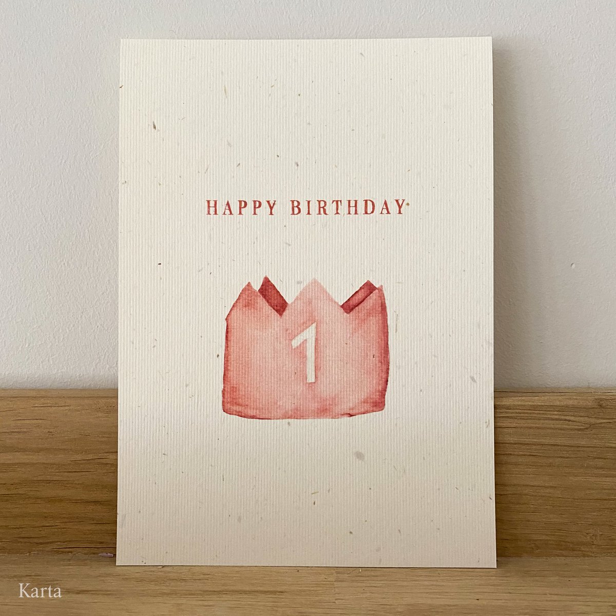 Biglietto di auguri - corona rosa