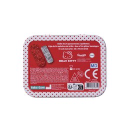 Hello Kitty, tolletto in metallo, glitter, pre -taglio, bambini, junior, 24 medicazioni, 10,9 x 8 x H.2 cm, abbi cura di
