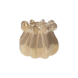 Pearly white ceramic tentacle candle holder d 15 h 12 cm