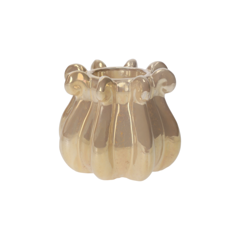 Parelwitte keramische tentakelkaarshouder d 15 h 12 cm