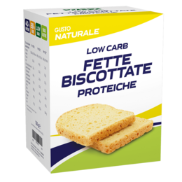 Low-carb, high-protein melba toast crackers made with natural ingredients. Crunchy texture, ideal for snacking or as a side.