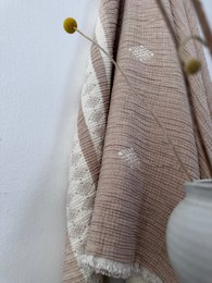 Muslin tæppe - beige-hvid - 2,20 x 2,50 m MESSE
