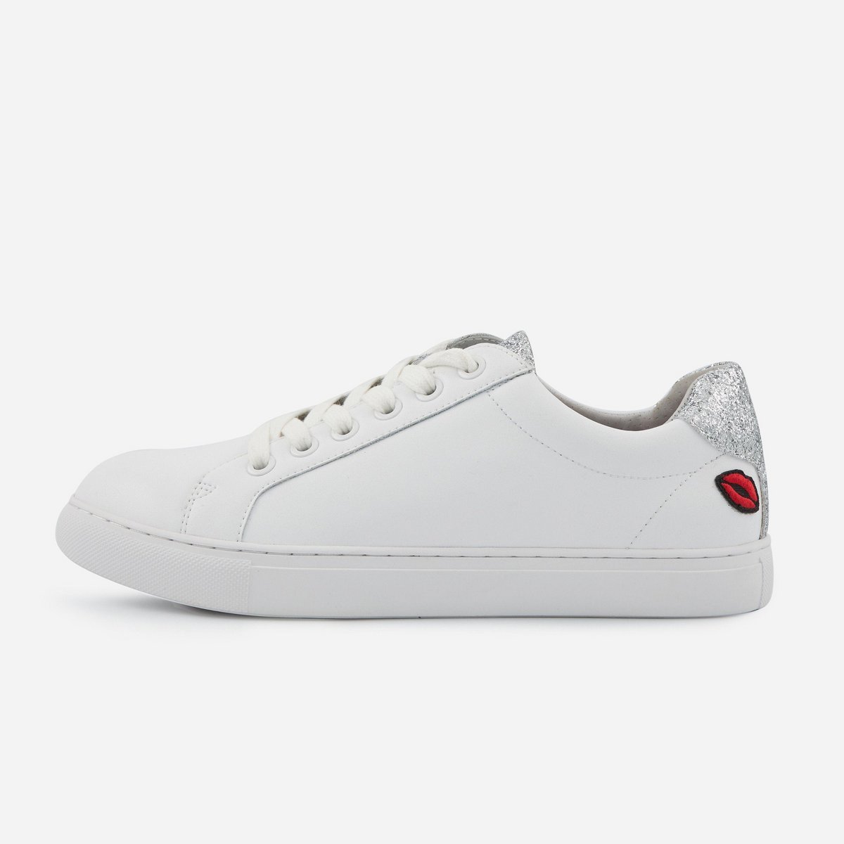 Simone-Blanc/Glitter Argent