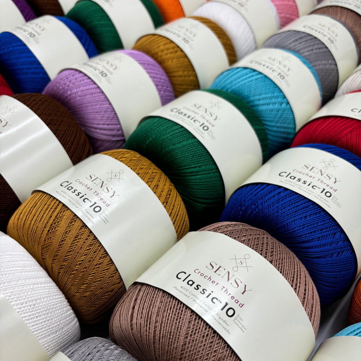 Filo per uncinetto Sensy misura classica 10, 100% cotone Giza mercerizzato, 617 iarde, finezza 0 pizzo