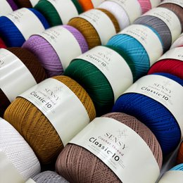Filo per uncinetto Sensy misura classica 10, 100% cotone Giza mercerizzato, 617 iarde, finezza 0 pizzo