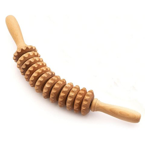 Gebogen Houten Cellulitis Massage Roller Lymfedrainage Massager Maderotherapie