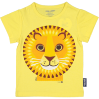 Kinder t-shirt met korte mouwen, biologisch katoen, geel, Leeuw