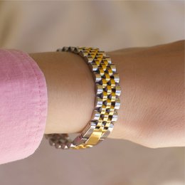 Yura - Woven Gold Silver Watch Chain Bracelet