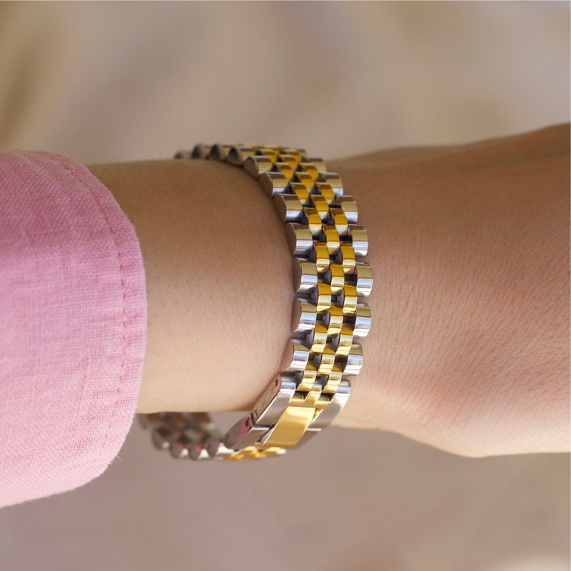 Yura - Woven Gold Silver Watch Chain Bracelet