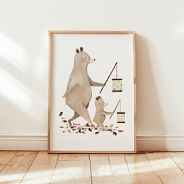 A whimsical illustration depicting two meerkat-like creatures walking together, one carrying a lantern. The image has a warm, earthy color palette and a playful, storybook-like style.