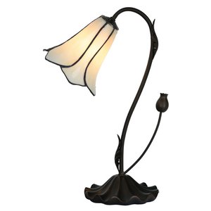 Tiffany table lamp Ø 17x43 cm white glass tiffany desk lamp