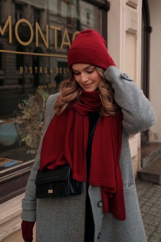 NAOMI muts – 100% merinowol – bordeaux