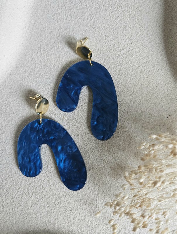 Orecchini fiocco blu royal