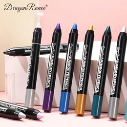 Rokerige Donkergroene Oogschaduw Potloodstift Waterdicht Parelmoer 12 Kleuren Metallic Glitter Oogschaduw Markeerstift Make-up Tool