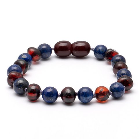Baltic Amber und Lapis Lazuli Armband 12