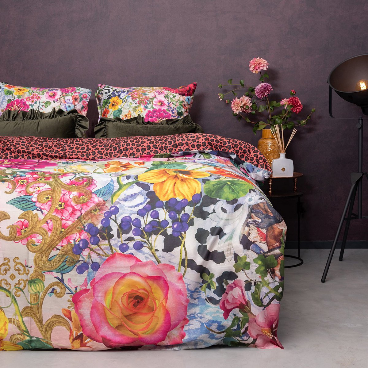 Melli Mello Floral Attraction Dekbedovertrek | Tropische Bloemen | Katoensatijn