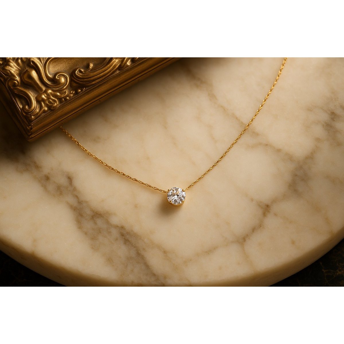 Luxury Necklace Women's Pendant Gold-colored - Premium Stainless Steel - Minimalist with Zirconia