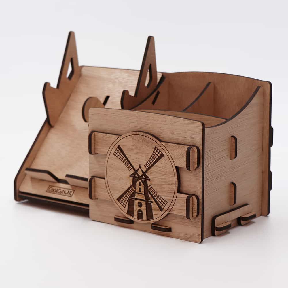 CoolCuts Mill Desk Organizer Including Mobile / Tablet Holder in Brown