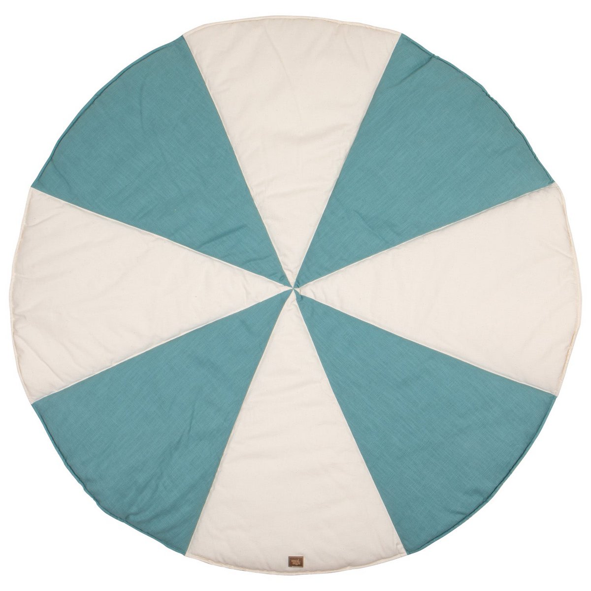 "Blue Candy" rund patchworkmåtte