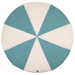"Blue Candy" rund patchworkmåtte