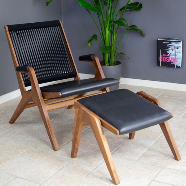 F∏-Chaiselounge, Nogal / Negro / Negro