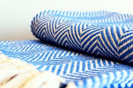 100% luxe strepen ZigZag katoenen deken gemaakt in Portugal
