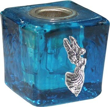 BOUGIE MINI CUBE DE VERRE - TURQUOISE-TZADKIEL