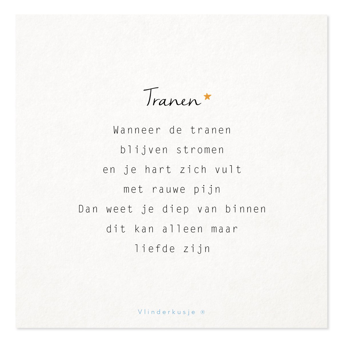 Postkarte 135 x 135 mm / 'Tränen'