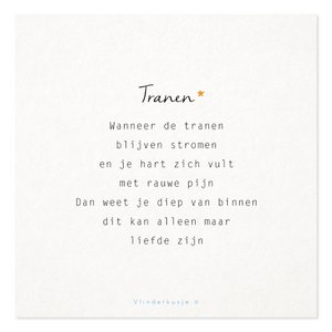 'Tranen' / Ansichtkaart troost & liefs