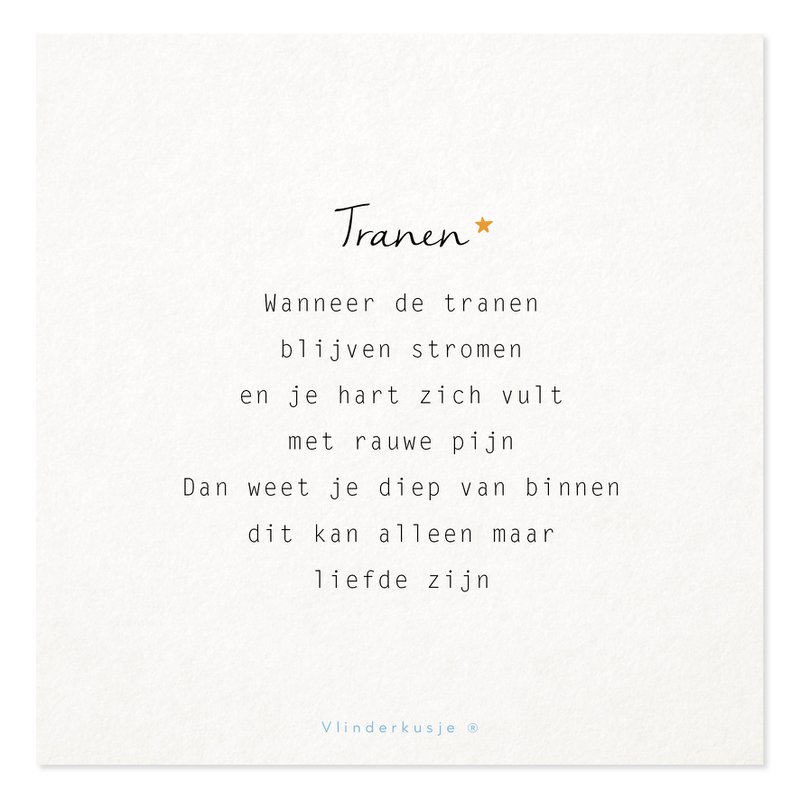 Postkarte 135 x 135 mm / 'Tränen'