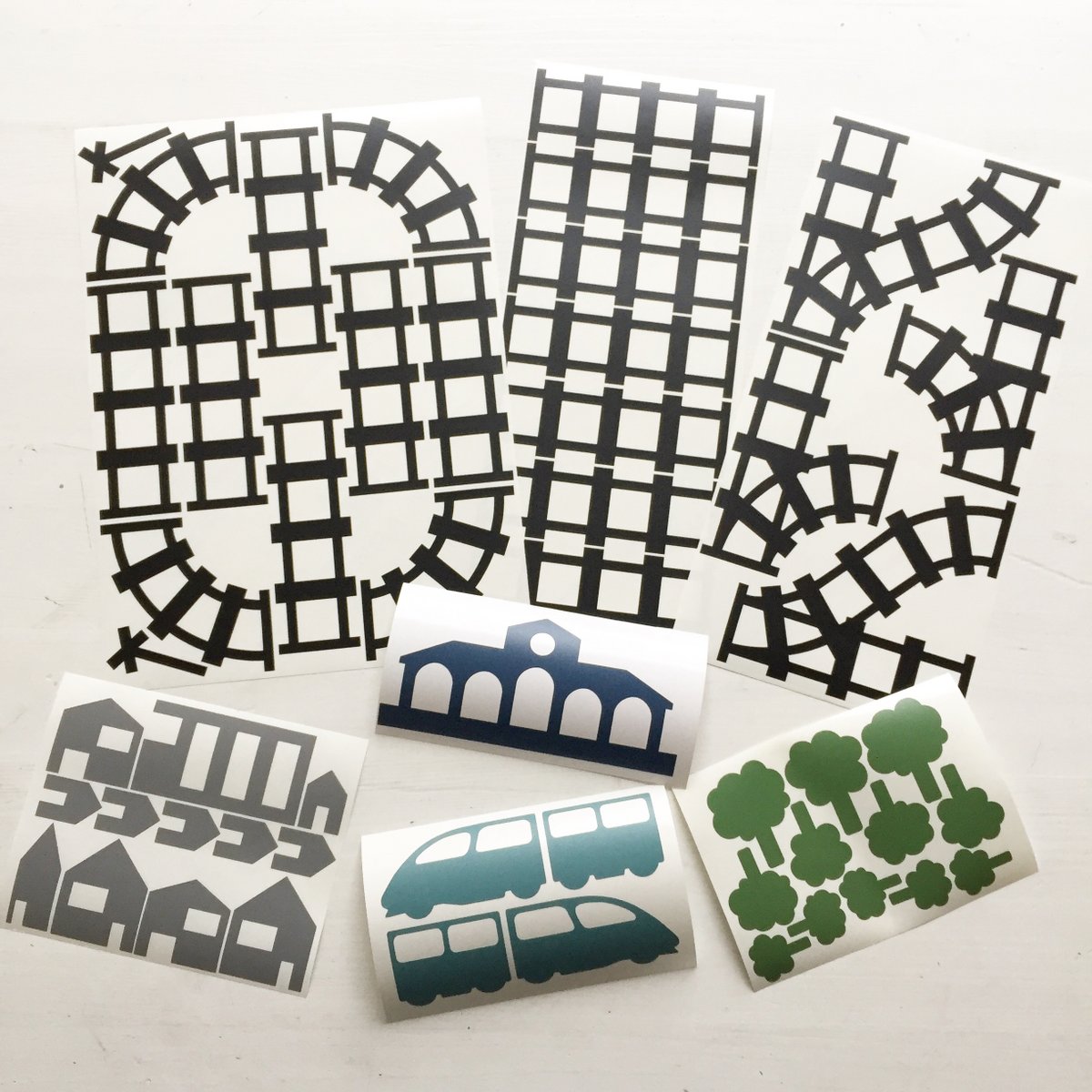 Sticky Rails spielen Aufkleber Rabatt Set Farbe