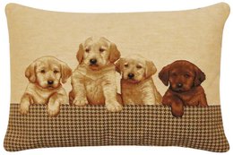 Funda de cojín Cachorro Labrador beige