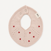 Knitted Bib - Flora - Baby blush hearts