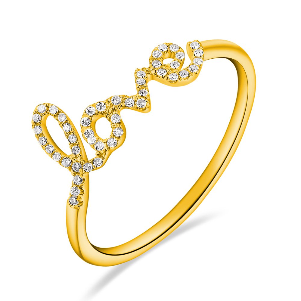 Ring LOVE aus 18K Gelbgold mit Diamanten