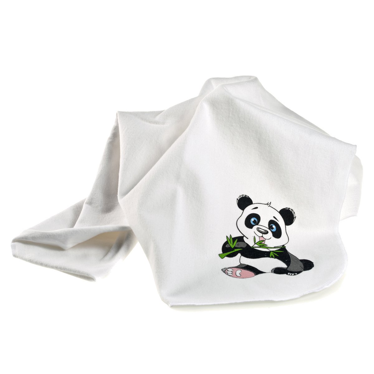 Pieluszki flanelowe-80x80cm-Zestaw 3 sztuk-test Oeko-Tex-100% Bawełna-Biały/Zielony/Panda