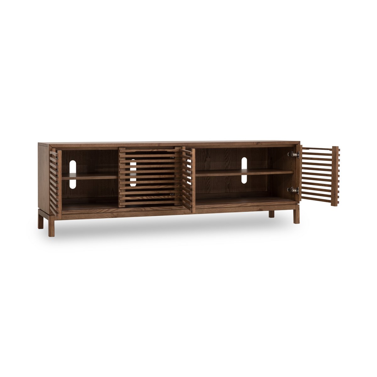 Tanner Four Door Ash Wood Media Console in Roux