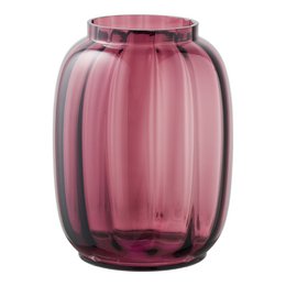 Vaas, mondgeblazen glas, gerookt rood, ø17x21 cm