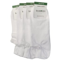 Calzini Bambocks Bamboo No Show Sneaker 4 paia Bianco