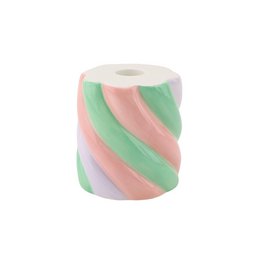 Bougeoir - Marshmellow- rose / menthe / lilas - 8,5x8,5x9cm