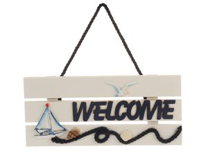 Holzschild "Welcome" 24x2x11