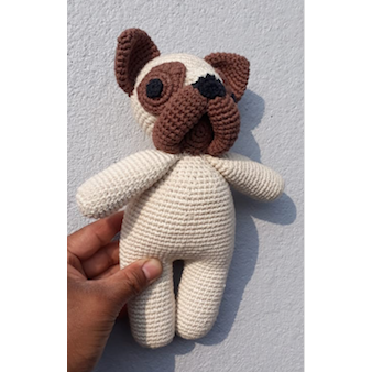 Luna-Leena bulldog Lewis - organic cotton - hand crocheted in Nepal