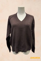 Jersey punto canalé manga larga cuello pico - Viscosa - 1336