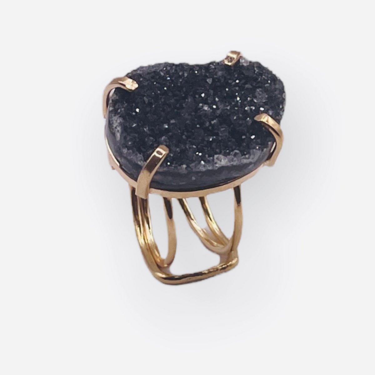 Ring Amarzão Black Druzy