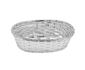 EDZARD Bread Basket, Serving Basket Basket, oval, braided, noble silver-plated, tarnish-resistant, 18 x 23 cm