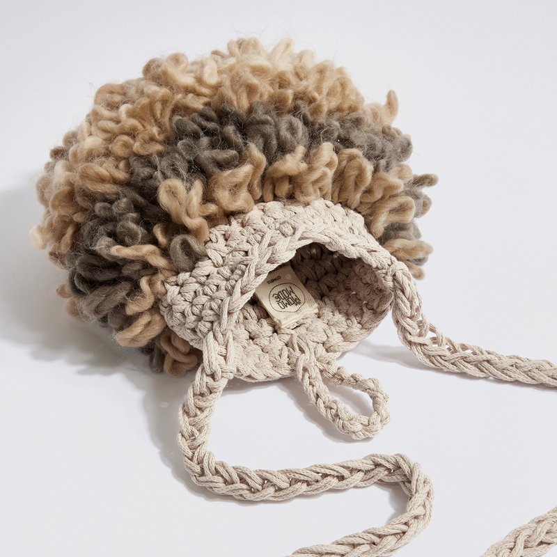 “Elise Boucle” Håndlavet telefonpose beige