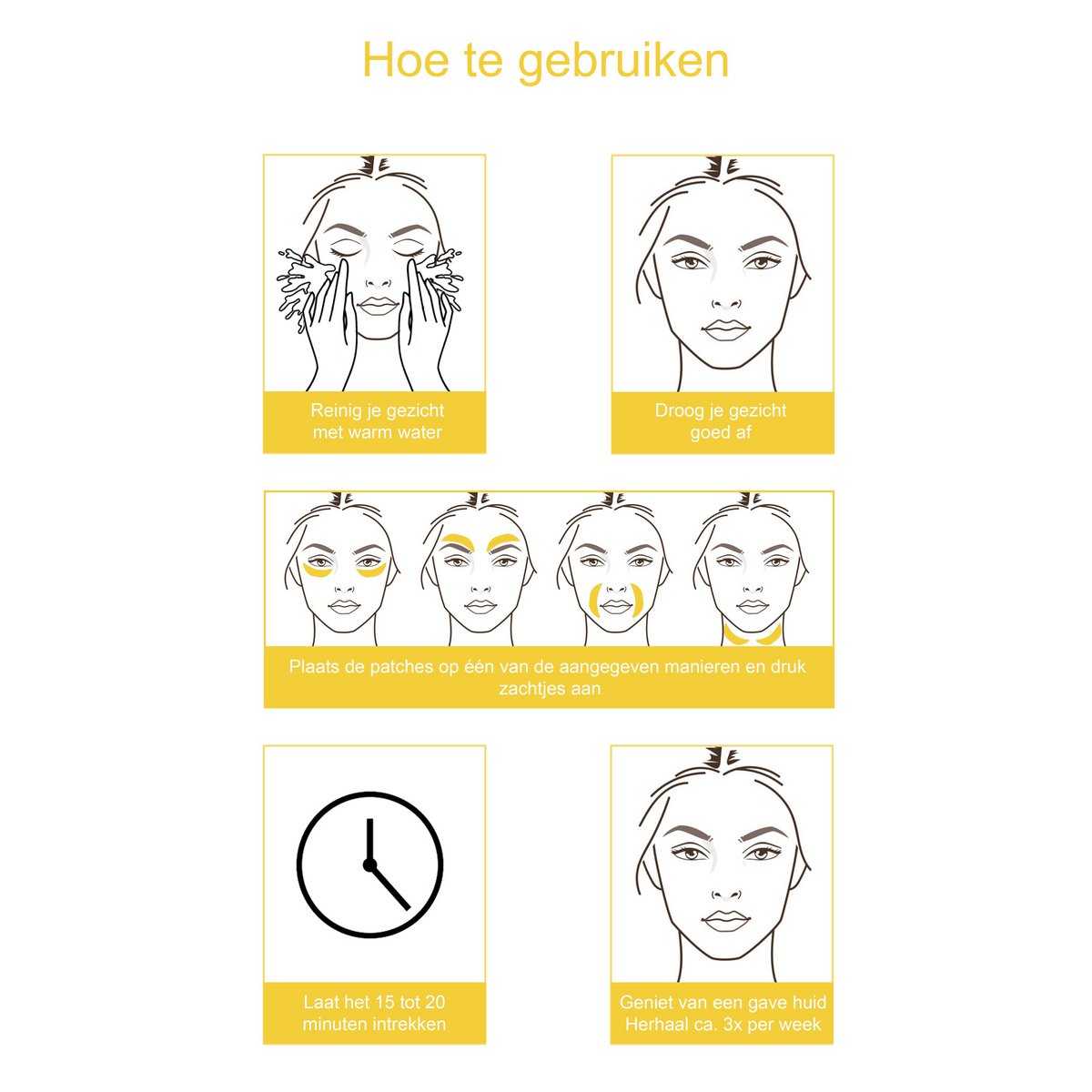 24K Goud Collageen oogmasker 12 paar